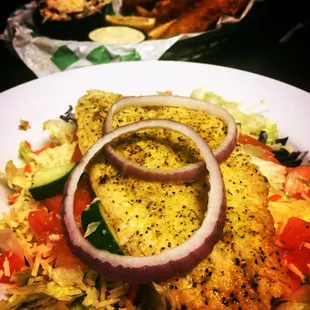 Our lemon-pepper grilled Big Catch Salad! Try it blackened too!