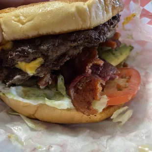 Double avocado cheeseburger