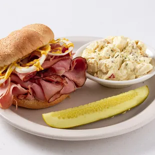 Pit Ham sandwich with fresh Potato Salad