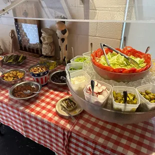 a variety of foods on a table