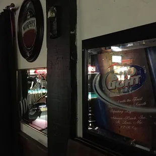 a bar with neon lights