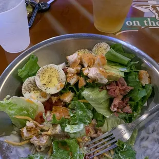 Cob salad with chicken and a Long Island