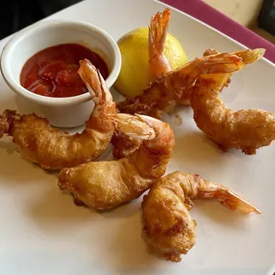 Beer-bartered shrimp (served as an add-on)