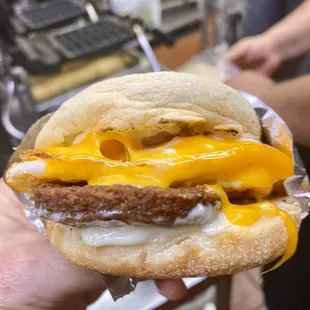Breakfast to go on English muffin