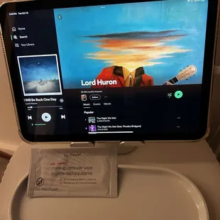 iPad for music or a show in the sauna room
