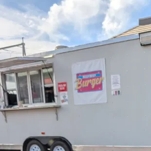 Burger trailer.