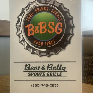 a beer and belly sign