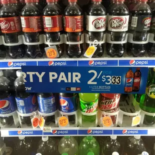 a variety of sodas