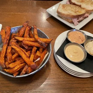 Jumbo Sweet Potato Fries, Trio of Sauces
