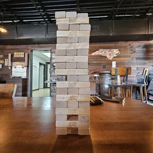 stacked beer barrels