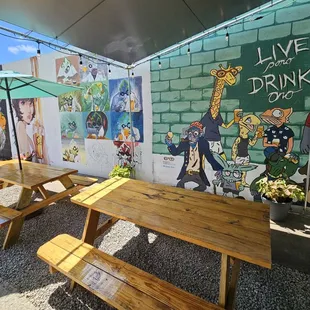 Open seating area.