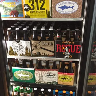 a refrigerator full of beer