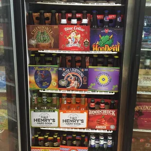 a refrigerator full of beer