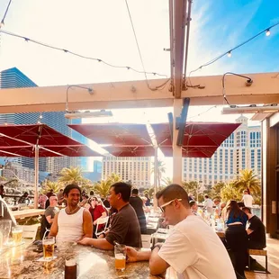You can enjoy the view of Bellagio fountain show
