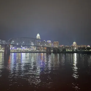 a view of a city at night