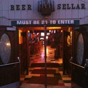 the entrance to the restaurant