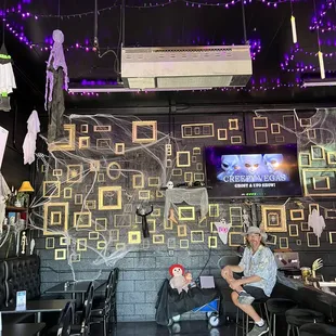 Looking inside the bar