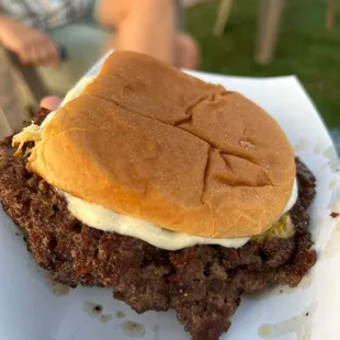 a burger on a plate