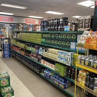 a variety of beers and beverages