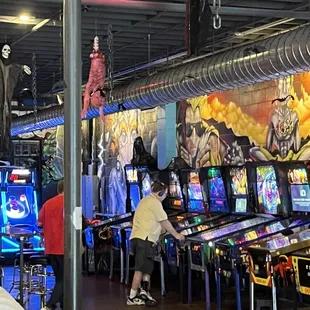 Lots of pinball machines