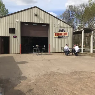 Garage door open, cold beer inside.