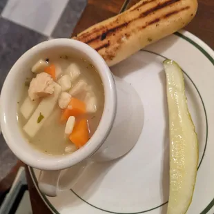 Cup of chicken noodle soup