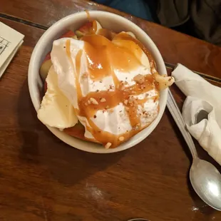 Seasonal special - caramel apple sundae