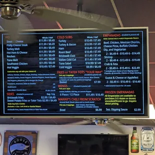 The food menu