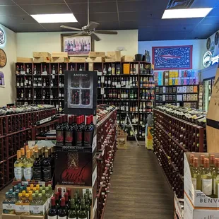 the inside of a liquor store