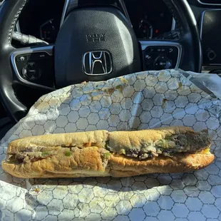 steak and cheese provolone $12 (instagram: @issa.cheatday)