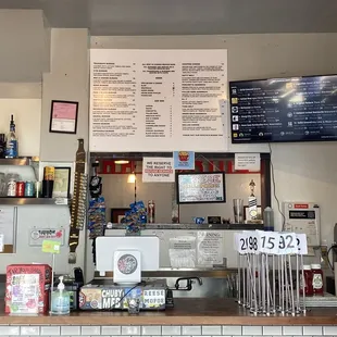 Menu and food order counter