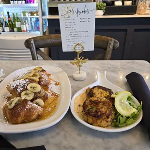 Banana Foster&apos;s Croissants, Crab Cakes