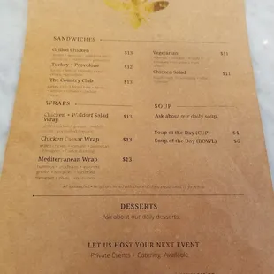 menu