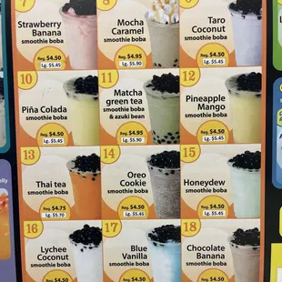 Menu as of 1/2024