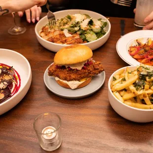 a table full of food