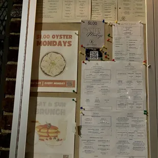 Menu at the Front Door
