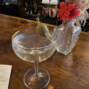 Vodka martini lightly dirty! Perfection!