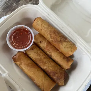 Fresh eggrolls with sweet-and-sour sauce wonderful