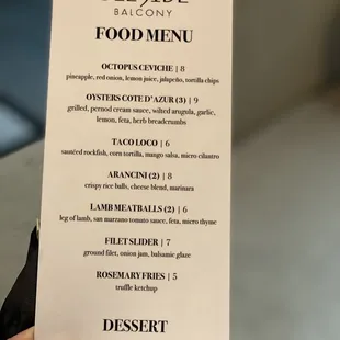 Happy Hour good menu