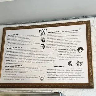 the menu