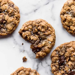 Salted Dark Chocolate Oatmeal Cookie