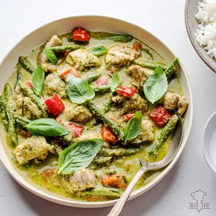 Thai Green Curry with Chicken &amp; Coconut Rice