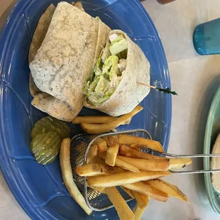 Chicken Caesar Wrap with Fries