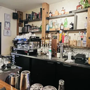 a bar with a lot of liquor