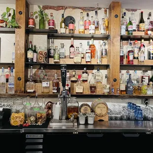 a bar with a lot of alcohol