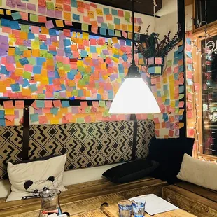 post it notes on a wall