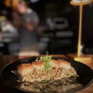 a plate of food on a table