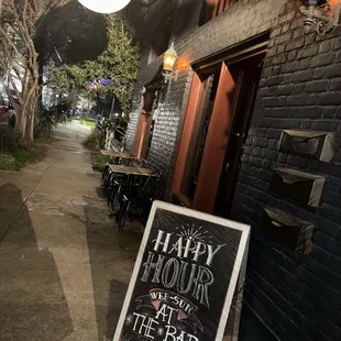 Happy hour sign