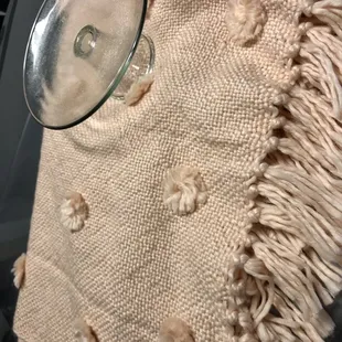 Glass cake stand $7.99 and pier one blanket was about $22