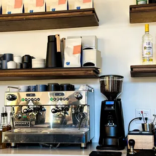 a coffee machine on a counter